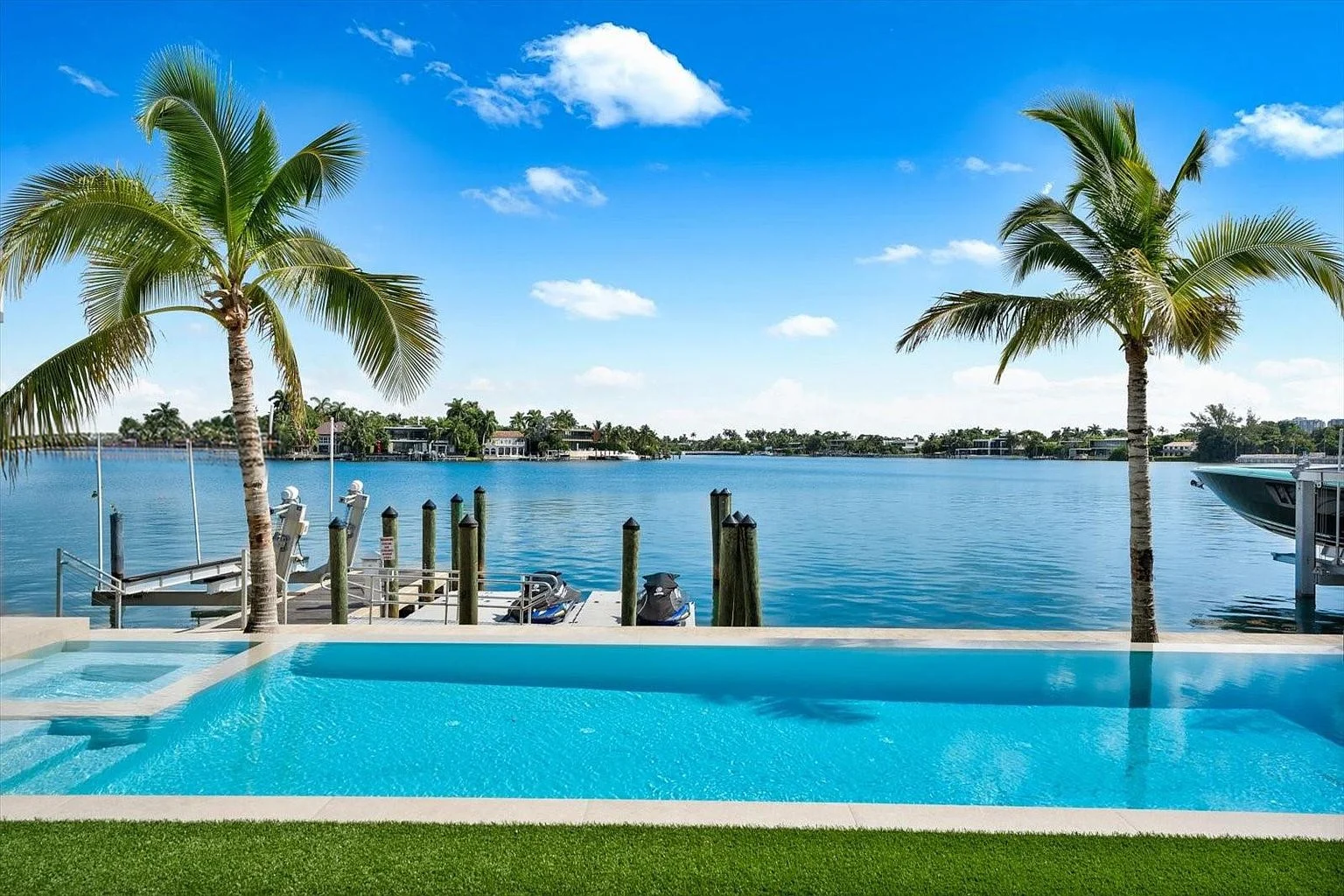Pool edge facing the bay