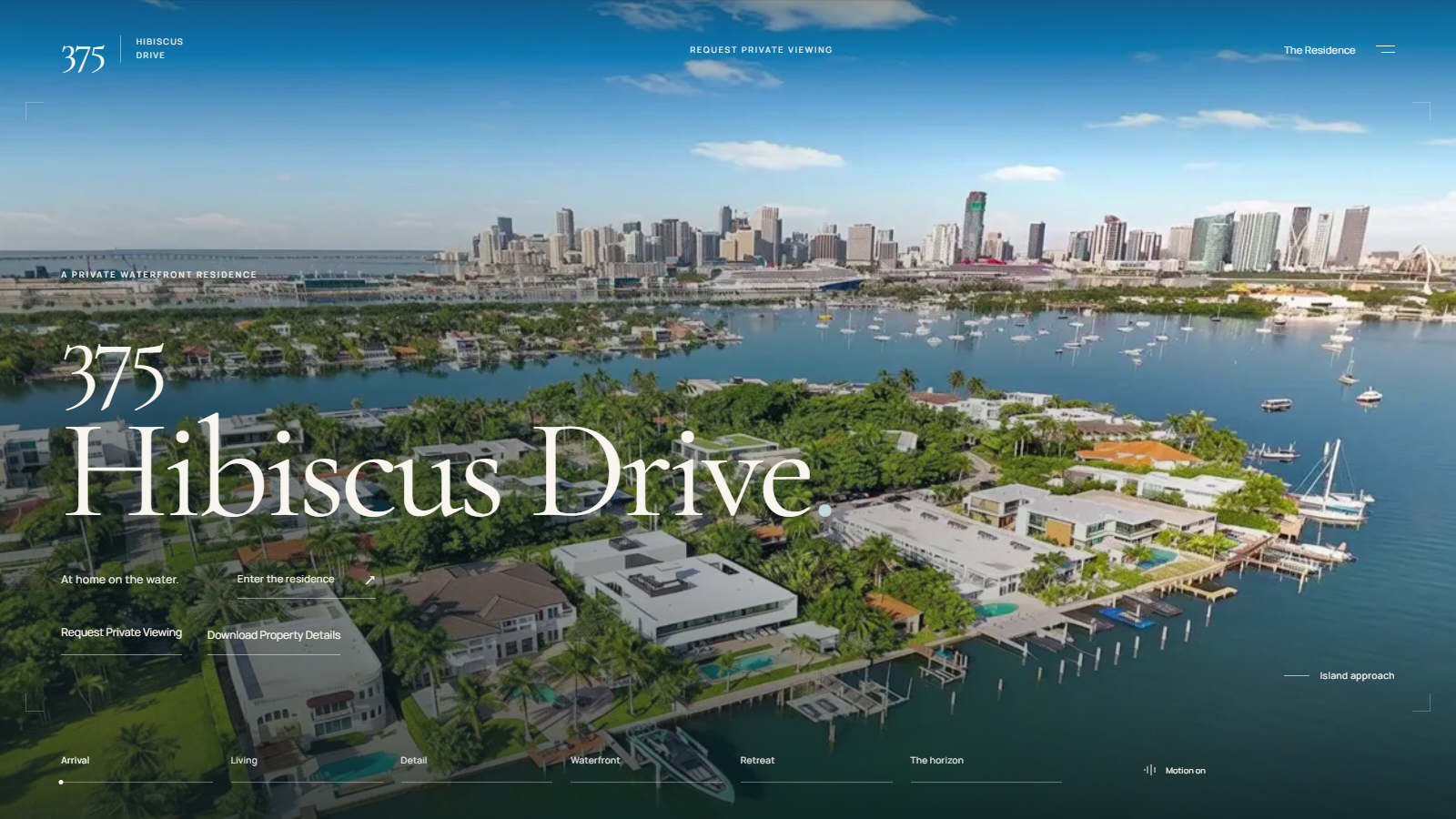 375 Hibiscus Drive · Waterfront residence website hero