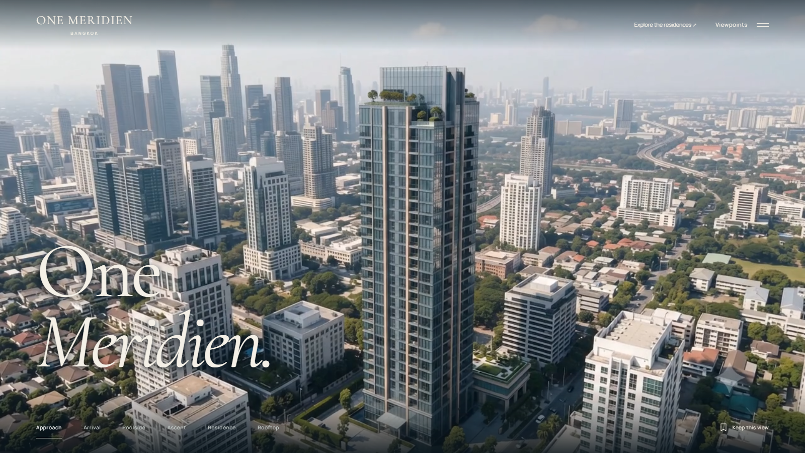 One Meridien · Bangkok residences website hero