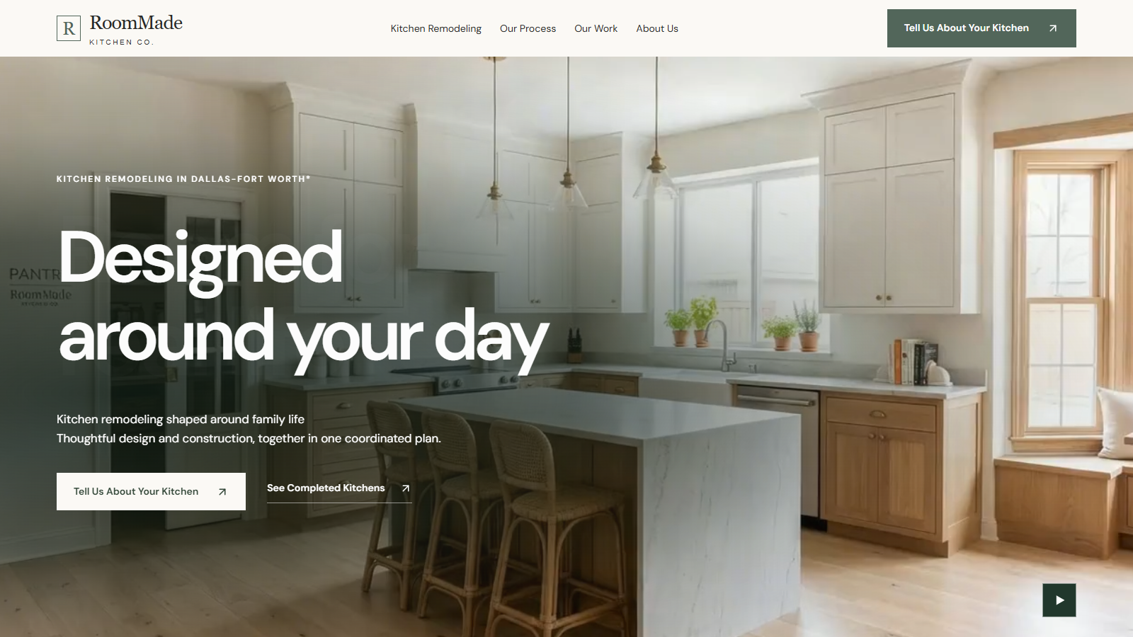 RoomMade Kitchen Co. · Kitchen remodelling website hero