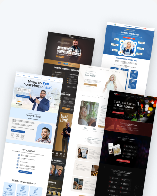 A collage of landing pages and conversion journeys